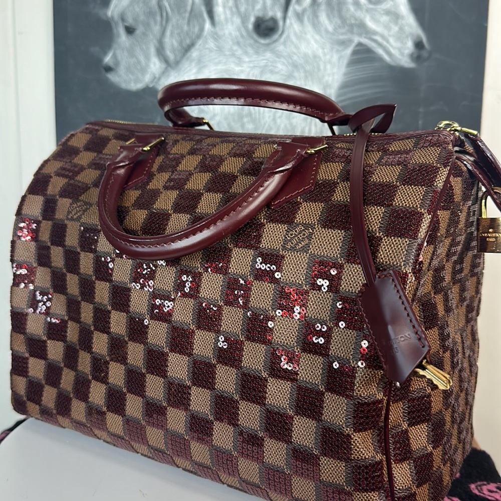 LOUIS VUITTON Damier Paillettes Speedy 30 Rouge limited edition - Picture 4 of 12
